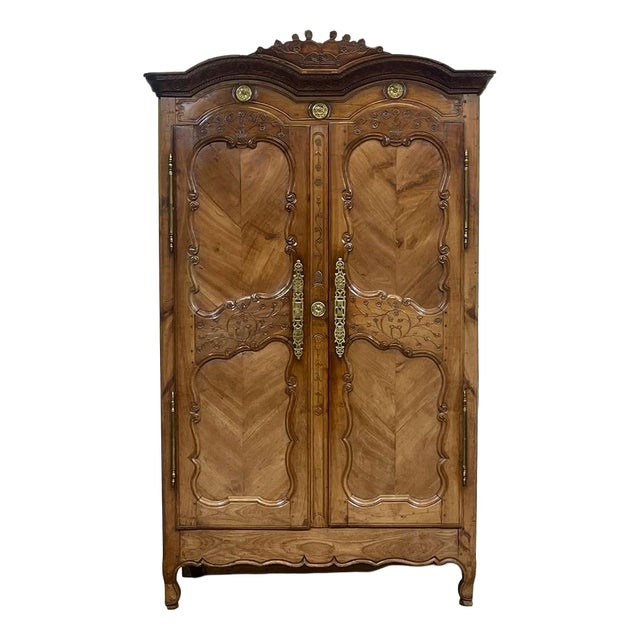 Rennaise Cherrywood Wedding Armoire from François Fils Denot, 1857 For Sale