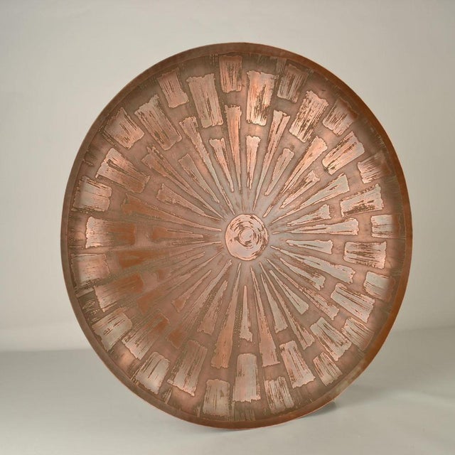 Large Etched Copper Wall Plate from Valentien, 1960s For Sale - Image 6 of 12