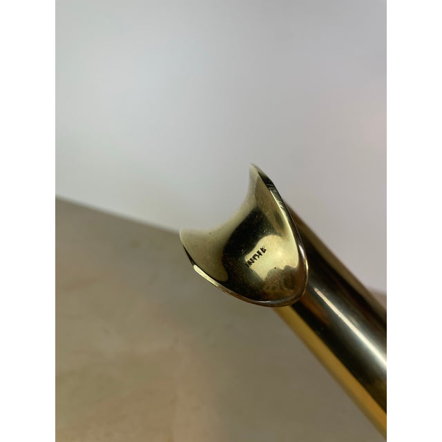 Metal Vintage Minimalist Solid Brass Long-Handled Shoehorn For Sale - Image 7 of 9