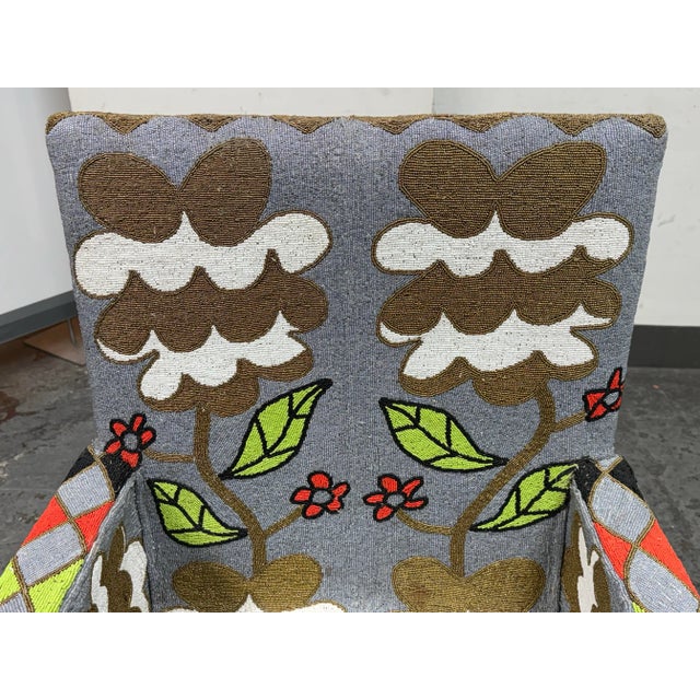 Wood Yoruba Design Nigerian African Beaded Chair For Sale - Image 7 of 12