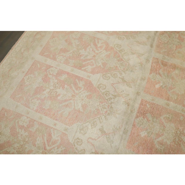 Antique Zabihi Collection Turkish Ghiordes Soft Pink Gallery Corridor Rug For Sale - Image 10 of 12
