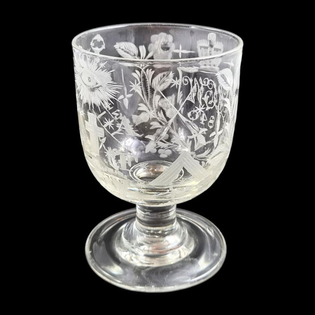 Glass English Gaof Wheel-Engraved Lead-Glass Rummer, 1820s For Sale - Image 7 of 14