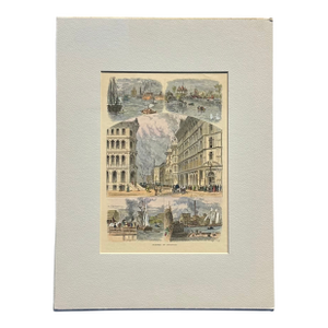Scenes of Chicago (Madison Street, and the Clark Street/Lake Street Bridge), Original Print, 1874
