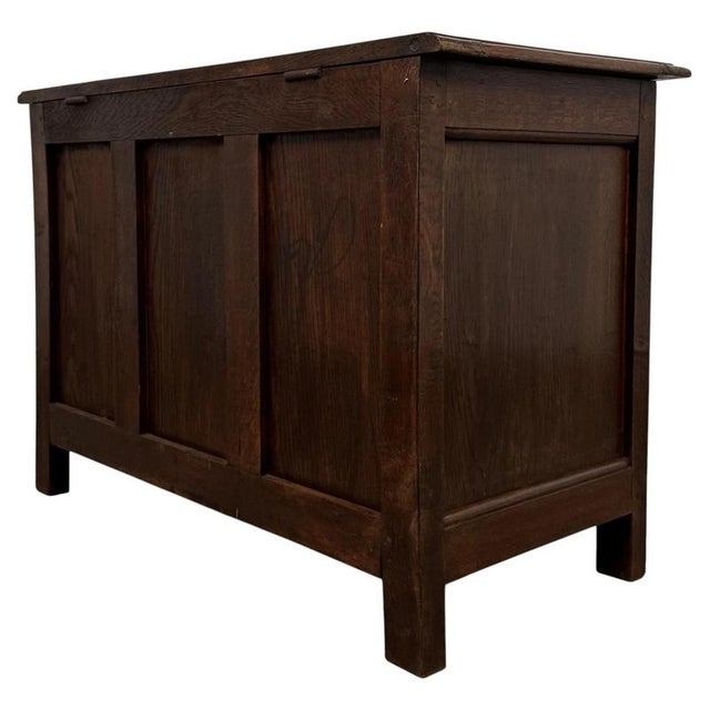Brown 19th Century English Carved Oak Coffer For Sale - Image 8 of 11