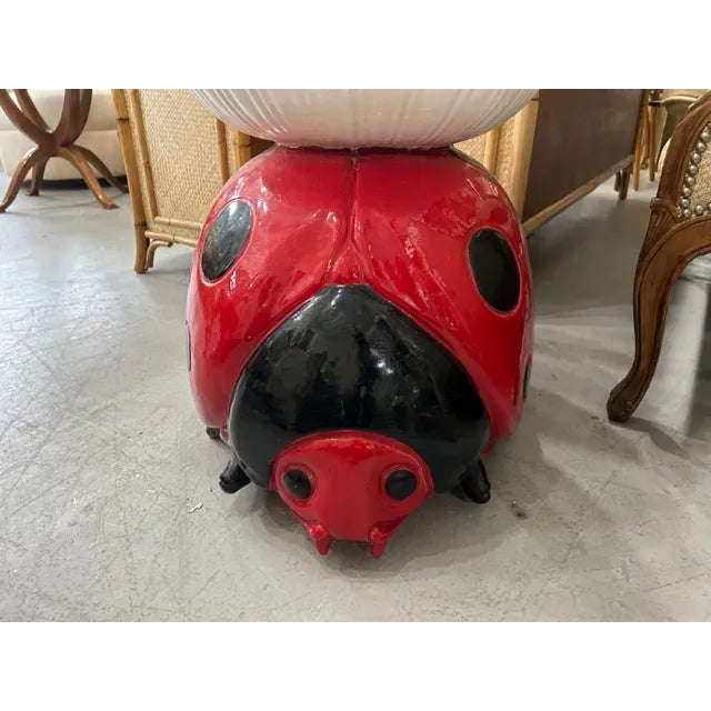 Vintage Large Ceramic Ladybug Planter For Sale - Image 4 of 9