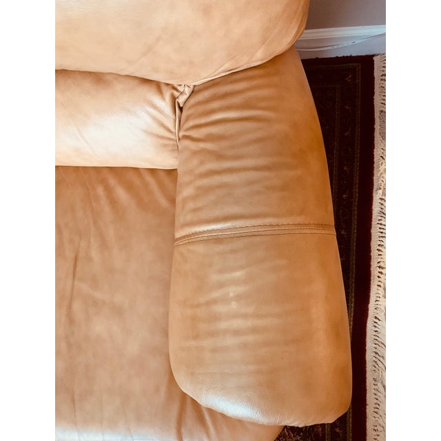 Brown Chateau d'Ax Italian Leather 3 Seater Sofa Y2k For Sale - Image 8 of 17