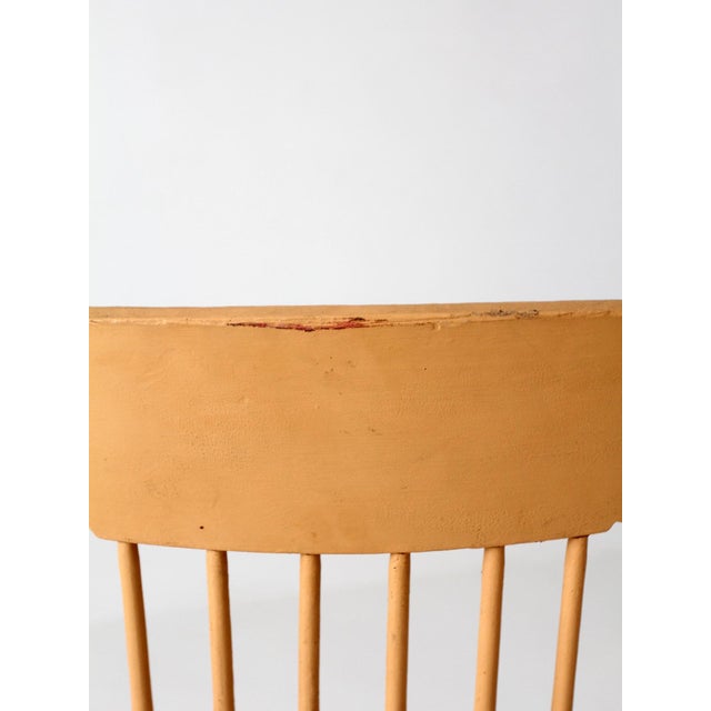 Farmhouse Antique Painted Pressback Spindle Chair For Sale - Image 3 of 11