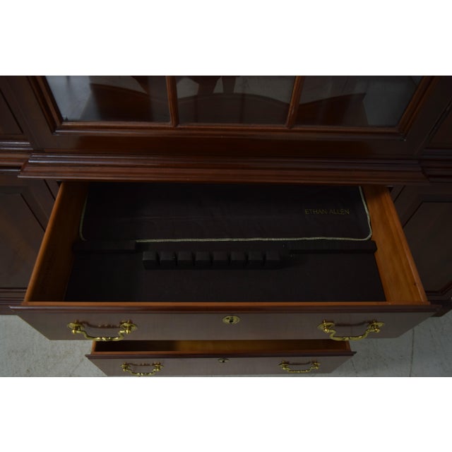 Wood Ethan Allen Georgian Court Cherry China Cabinet For Sale - Image 7 of 9