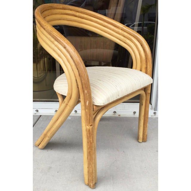 OAsian Inc. Curved Bamboo Accent Chair Chairish