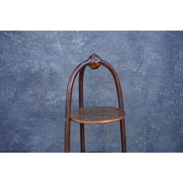 1900 - 1909 1900s Thonet-Style Bentwood Two-Tiered Serving Stand For Sale - Image 5 of 7