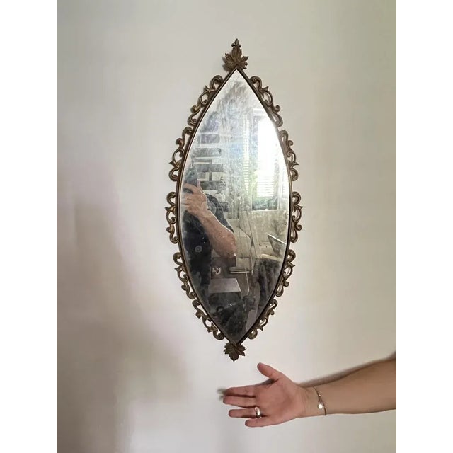 Mid-Century Modern Italian Bronze Wall Mirror, 1950s For Sale - Image 3 of 11
