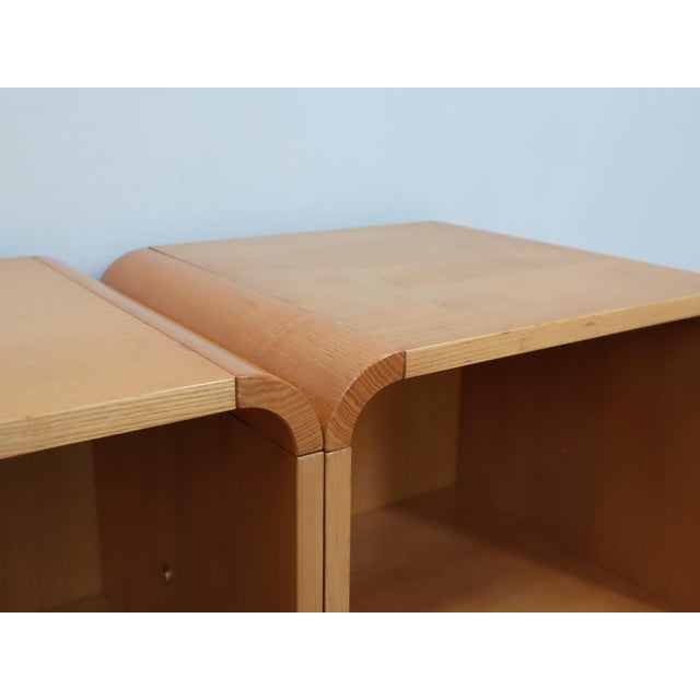 Tall Vintage Birch Wood Bedside Tables, 1970s, Set of 2 For Sale - Image 6 of 17
