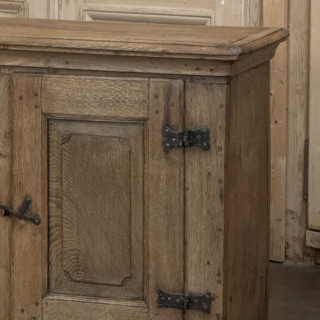 18th Century Dutch Rustic Oak Buffet ~ Credenza With Wrought Iron For Sale - Image 9 of 18