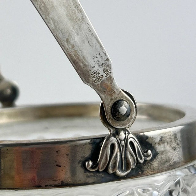 Silver Vintage Italian Crystal and Silver Ice Bucket, 1940s For Sale - Image 8 of 10