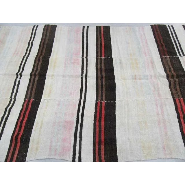 Vintage Turkish Hemp Striped Kilim Rug - 6′2″ × 11′2″ For Sale - Image 4 of 6