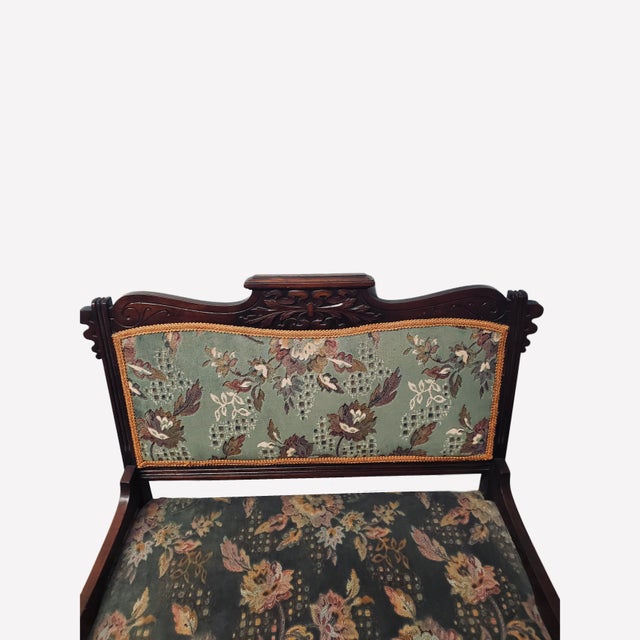 Antique Eastlake Style Carved Settee For Sale - Image 11 of 12