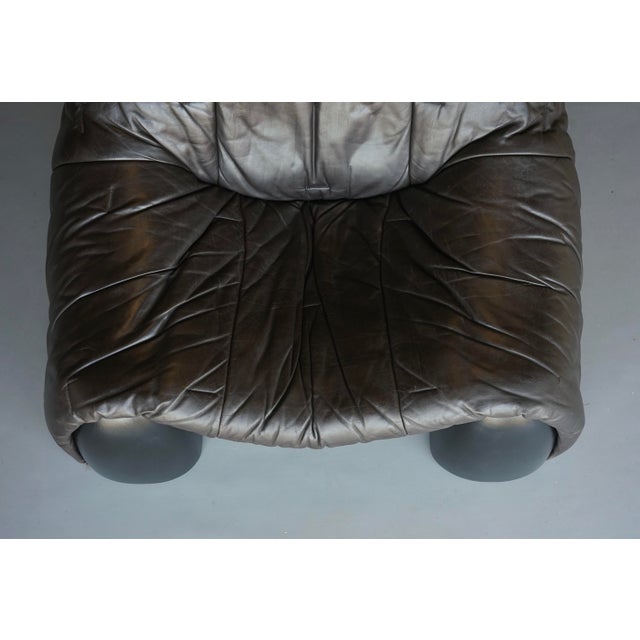 Amak Lounge Chair in Brown Leather by Annie Hieronimus for Cinna, 1980s For Sale - Image 18 of 18