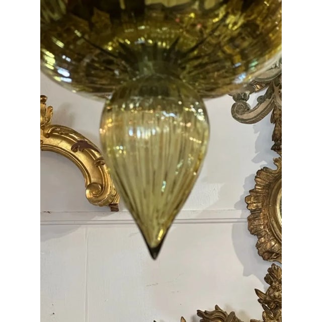 Early 21st Century Modern Apple Green Murano Glass Leaf Chandelier For Sale - Image 5 of 7
