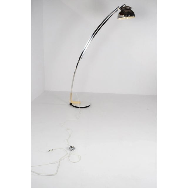 Reggiani Italian Adjustable Arc Floor Lamp in Chrome by Goffredo Reggiani for Reggiani, 1970s For Sale - Image 4 of 8