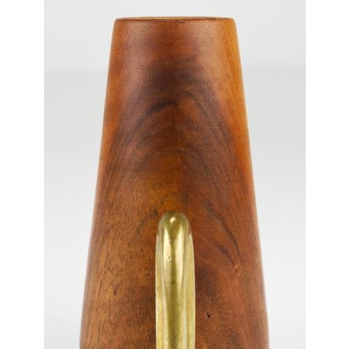 Mid-Century Straw Holder & Corkscrew in Walnut & Brass attributed to Carl Auböck, Austria, 1950 For Sale - Image 9 of 17