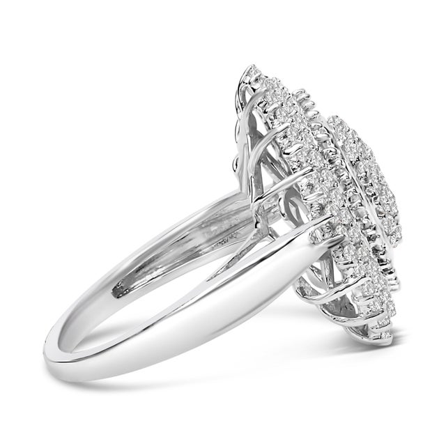 Immerse yourself in the allure of sophistication with this exquisite cocktail ring, masterfully crafted from .925 sterling...
