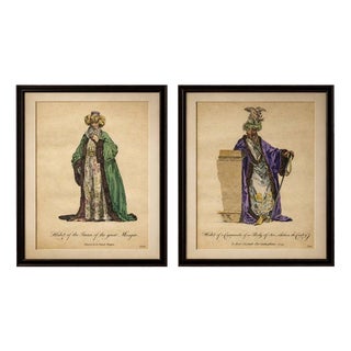Ottoman Costume: Imam & Court Official, 1749, Hand-Colored Prints, Set of 2 For Sale