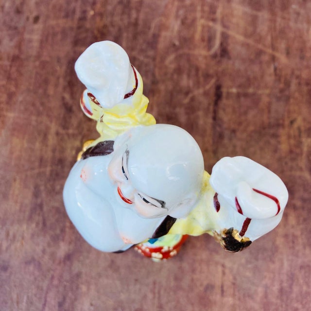 Mid Century Famille Rose Porcelain Buddha Figure For Sale In Los Angeles - Image 6 of 11