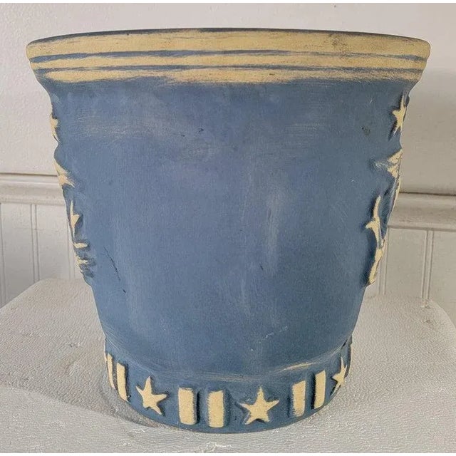 1940s Signed Roseville Patriotic Planter Pot For Sale - Image 4 of 5