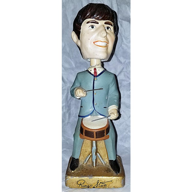 Vintage Beatles Bobble Head Figurines and Bag, Set of 4 For Sale - Image 11 of 12