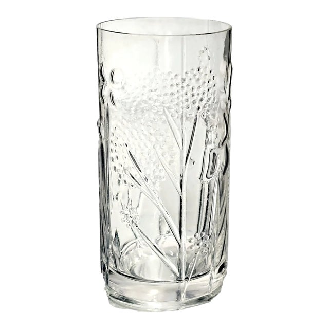 Iittala Finland Oiva Toikka Nuutajärvi Flora Drinking Glass – 4.75” Tumbler For Sale