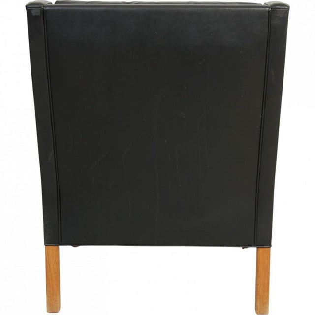 2431 Lounge Chair in Black Leather by Børge Mogensen, 1980s For Sale - Image 15 of 18