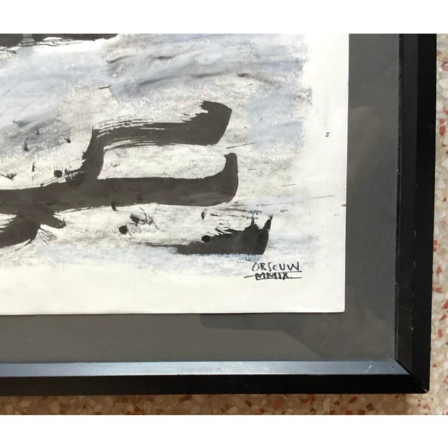 Vintage Boho Original Watercolor on Paper Signed John Van Orsouw 2009 For Sale In West Palm - Image 6 of 7
