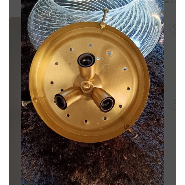 Mid-Century Modern Murano Reticello Swirl Glass Ceiling Light from Venini For Sale - Image 3 of 9