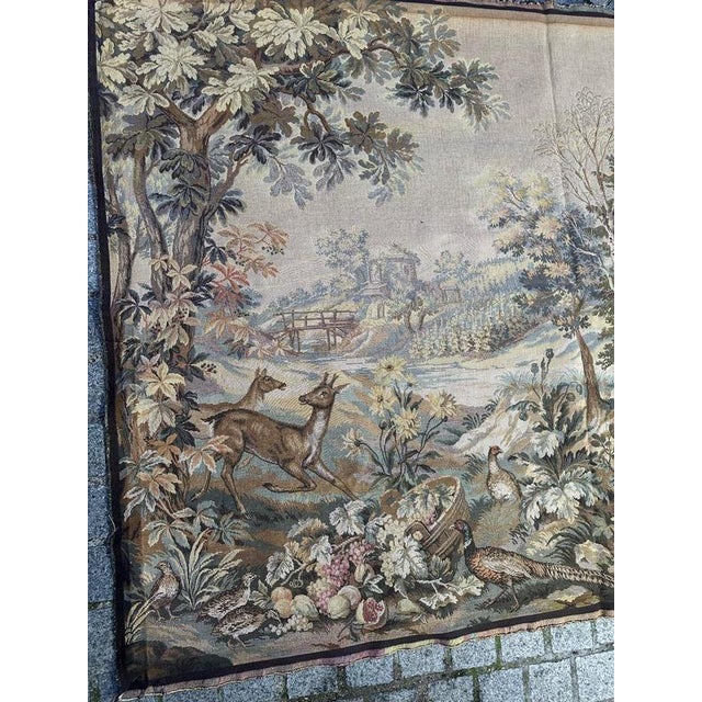 "Exquisite French tapestry from the mid-20th century, featuring a beautiful design titled « Automne-Hiver» ( Autumn-winter...