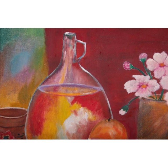 Mid-Century Modern Vintage Mid Century Modern Bold Colorful Fruit Bowl Still Life Realism Signed Framed For Sale - Image 3 of 12