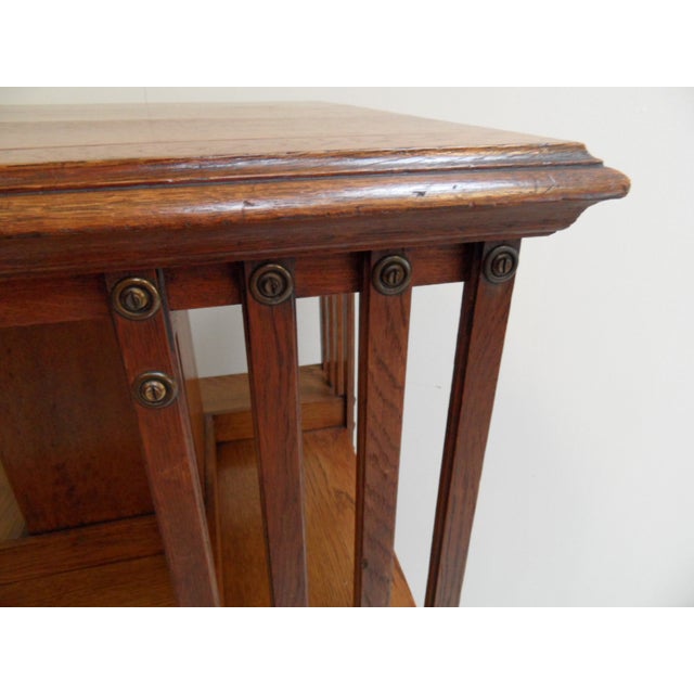 Antique Oak Revolving Bookcase, 1890s For Sale - Image 4 of 10
