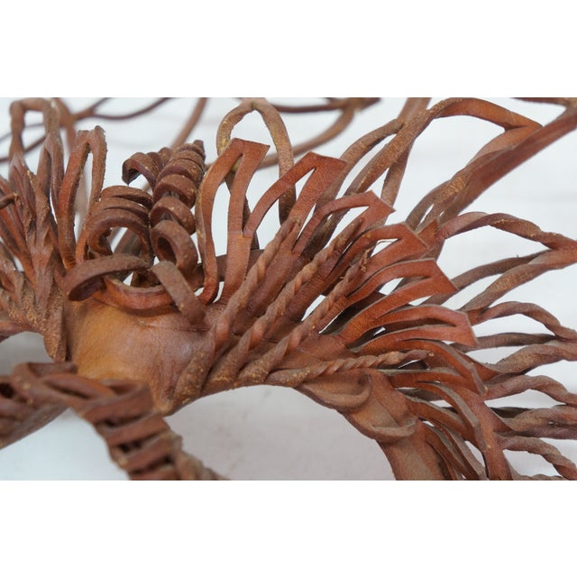 2 Vintage 1980s Jl Chuites Leather Tassel Mardi Gras Face Masks For Sale - Image 9 of 16