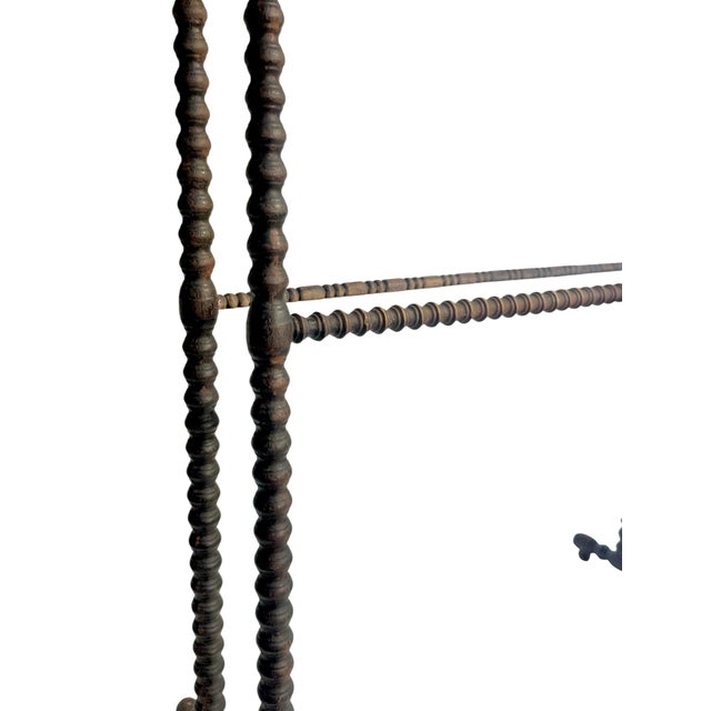 Antique Bobbin-Turned Oak Blanket Stand / Towel Rack, Early 20th Century For Sale - Image 14 of 16