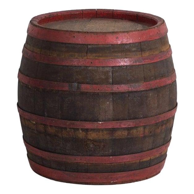 Vintage Wooden Barrel with Iron Hoops, Hungary, 1930 For Sale