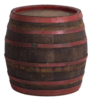 Vintage Wooden Barrel with Iron Hoops, Hungary, 1930