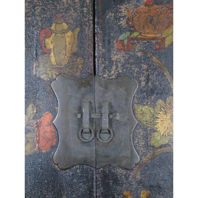Hand Painted Antique Chinese Cabinet 2 For Sale - Image 9 of 12