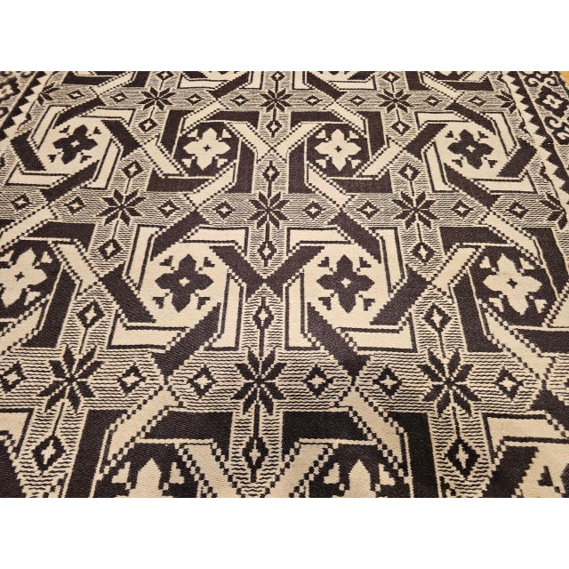 Black Vintage American Southwestern Rug, Handwoven Wool, Geometric Pattern, Tan & Brown, 5x7 For Sale - Image 8 of 13