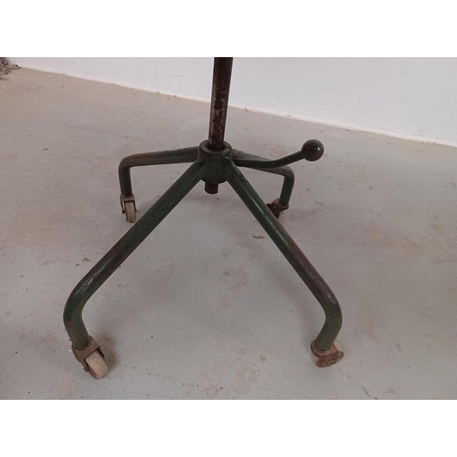 Restored Office or Workshop Chair Reupholstered in Leather from Fritz Hansen, 1940s For Sale - Image 10 of 11