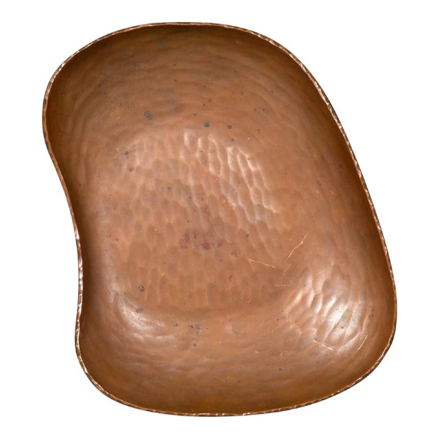 Mid-Century German Hammered Copper Dish C.1960 For Sale