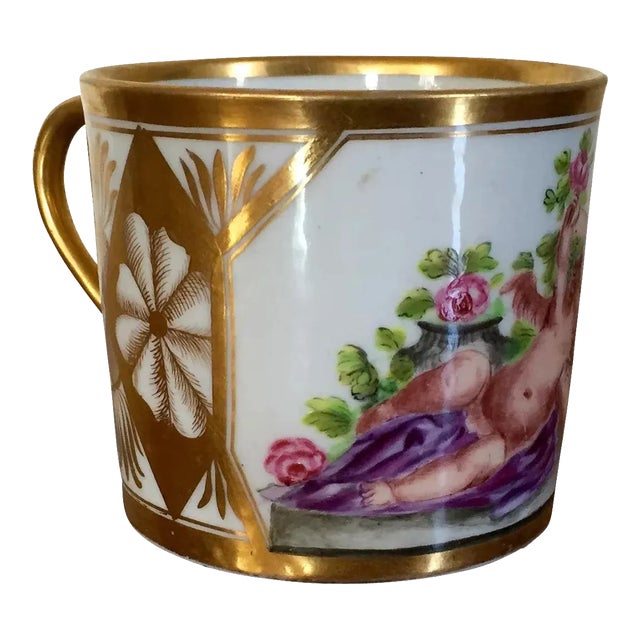 1800-1810 French Empire Porcelain Coffee Cup For Sale