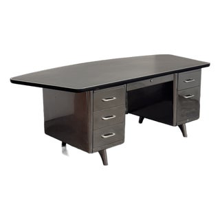 Mid 20th Century All Steel Equipment Tanker Desk For Sale
