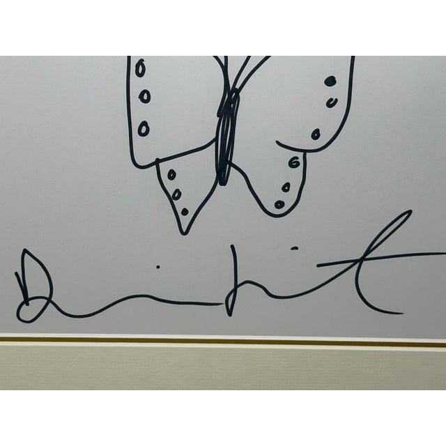 Butterfly With Hearts – Signed Original Ink Drawing on Paper by Damien Hirst Framed Circa 21st Century For Sale - Image 16 of 18