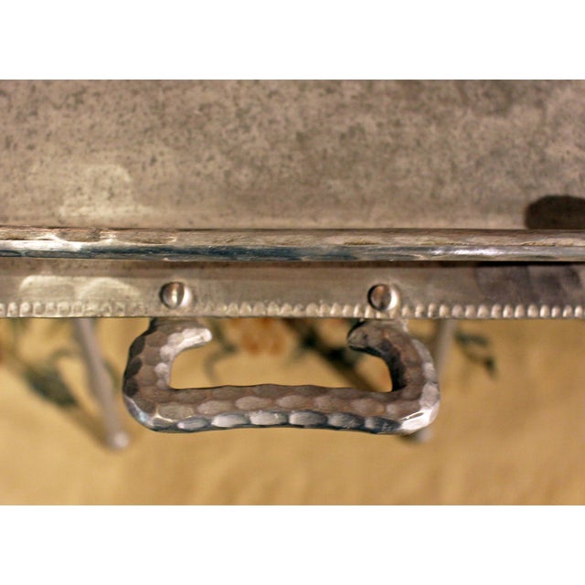 1940s Circa 1940s Hollywood Regency Cocktail Tray & Folding Stand For Sale - Image 5 of 7