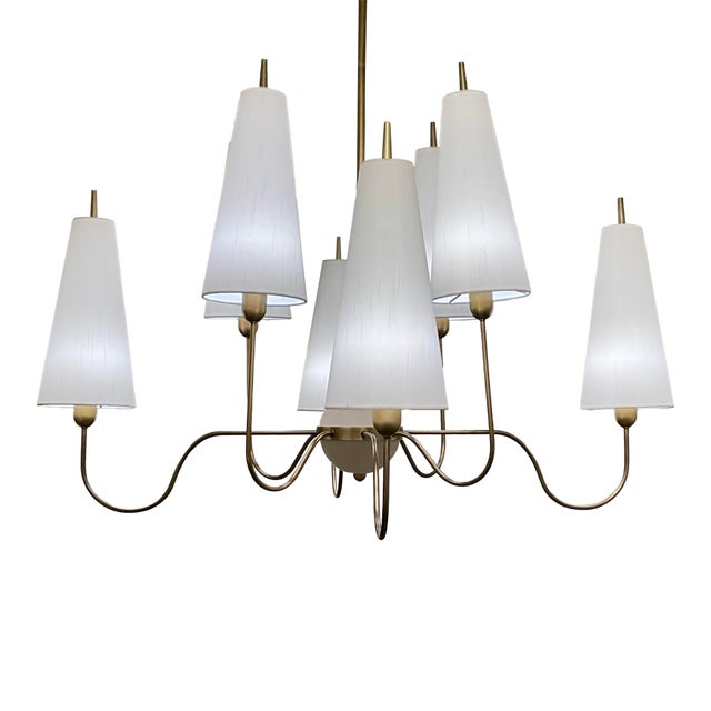 Revelation Modern Gold and White Ella Chandelier For Sale