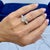 Silver 10k White Gold Igi 4.26ctw Pear Shape Lab Grown Diamond Halo Pave Engagement Ring, Size 7.25 For Sale - Image 8 of 8